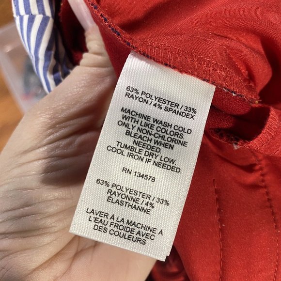 Vineyard Vines Pants Women’s 2 red tartan plaid christmas holiday straight leg - Picture 5 of 7